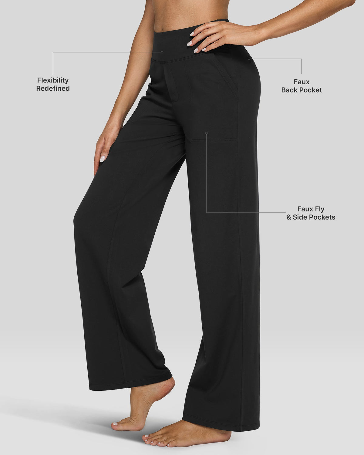 Loose Business Casual Pants + BareFeel Half Zip Slim Fit Tops