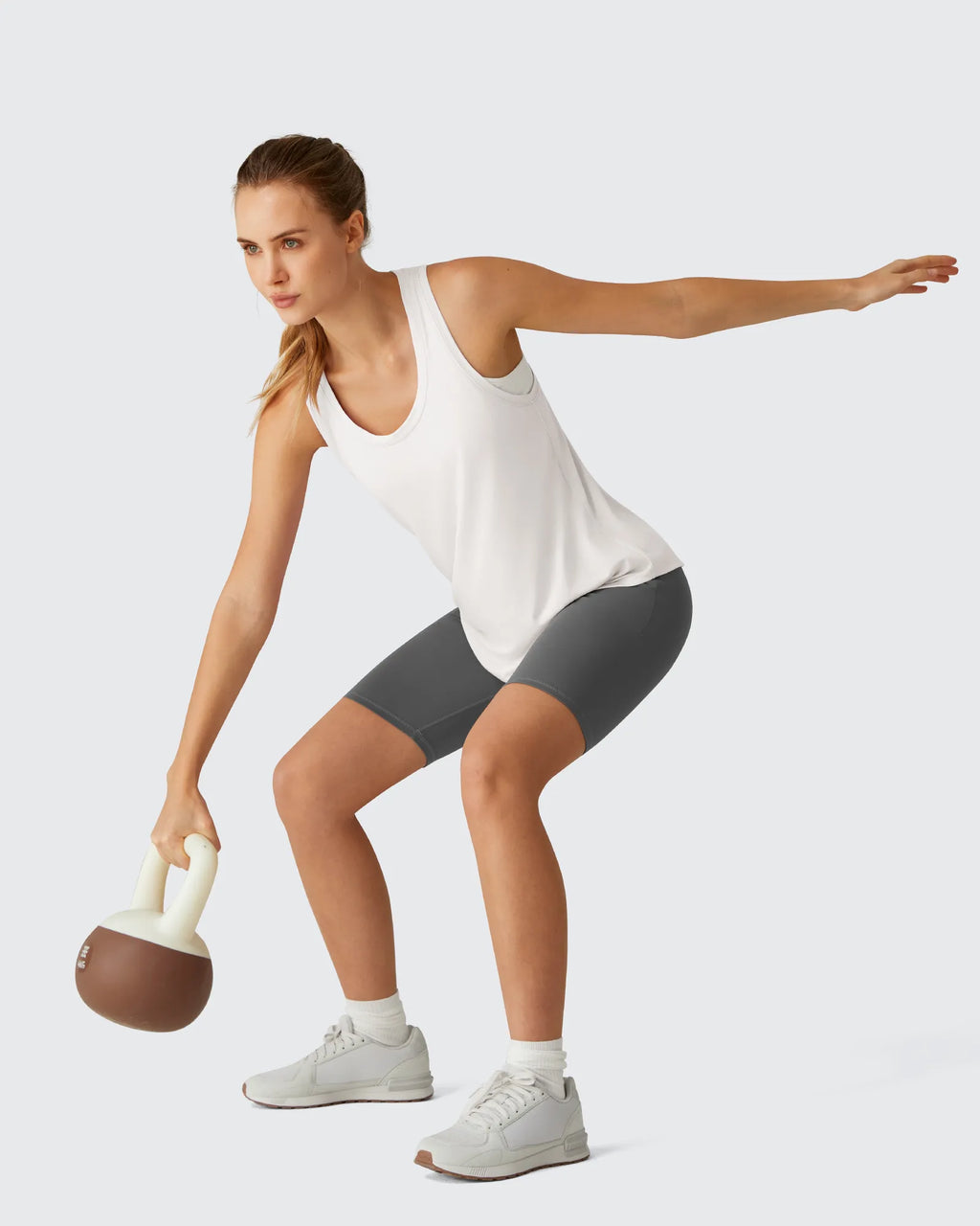 Racerback Hip Length Scoop Neck Muscle Tank Tops
