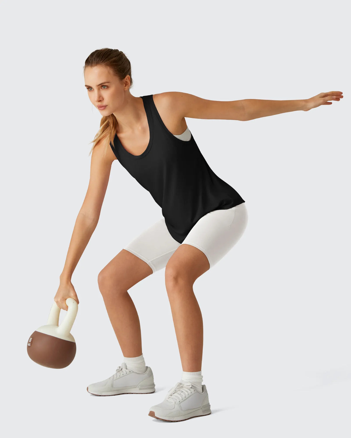Racerback Hip Length Scoop Neck Muscle Tank Tops