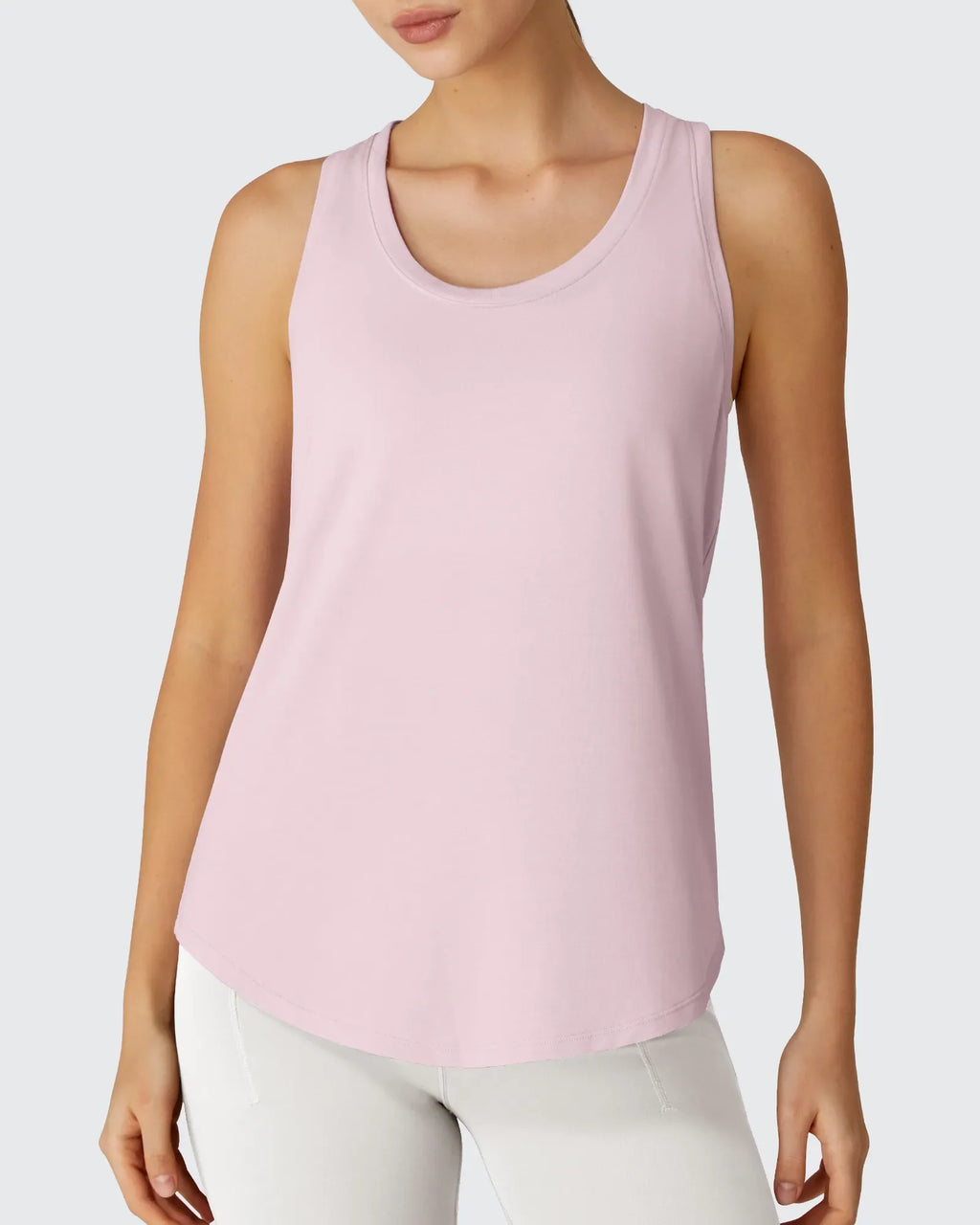 Racerback Hip Length Scoop Neck Muscle Tank Tops