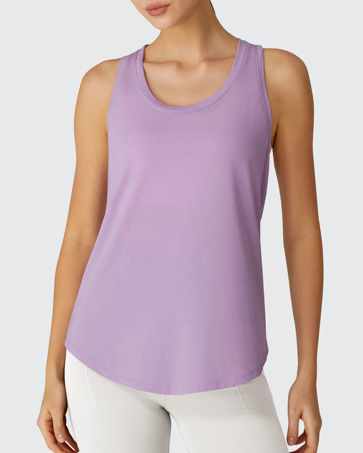 Racerback Hip Length Scoop Neck Muscle Tank Tops