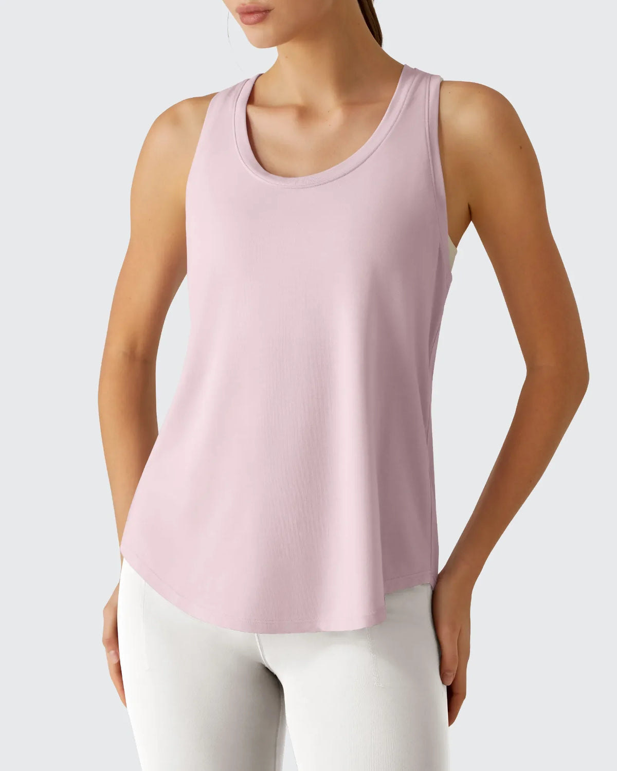 Racerback Hip Length Scoop Neck Muscle Tank Tops