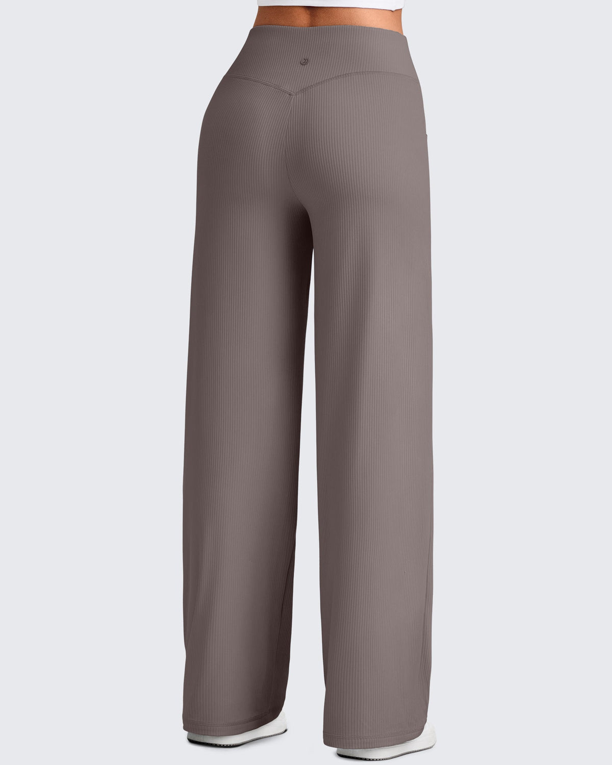 Ribbed Cross High-Waist Wide Leg Pants