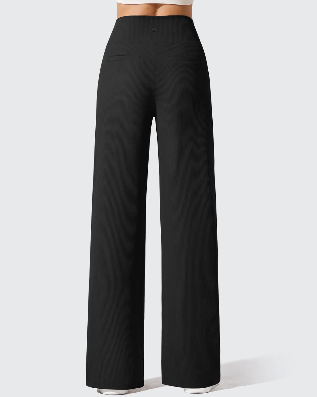 Ribbed Knit High Waist Wide Leg Yoga Pants