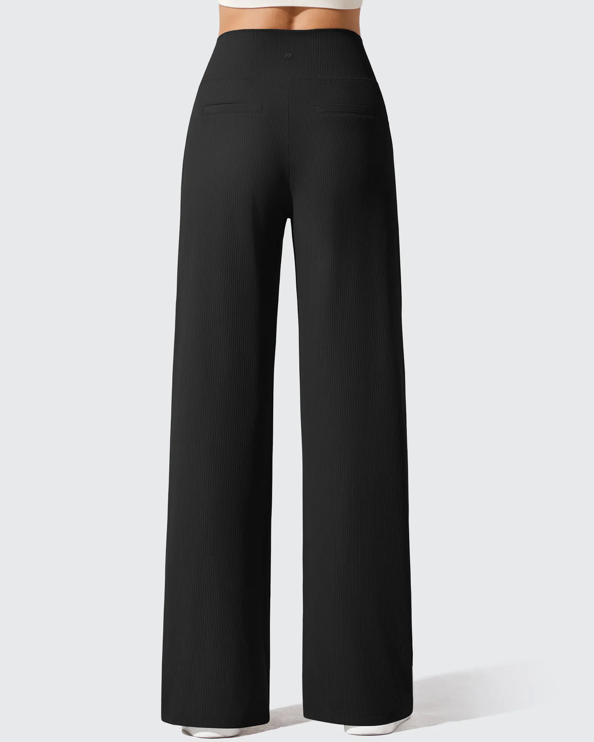 Ribbed Knit High Waist Wide Leg Yoga Pants