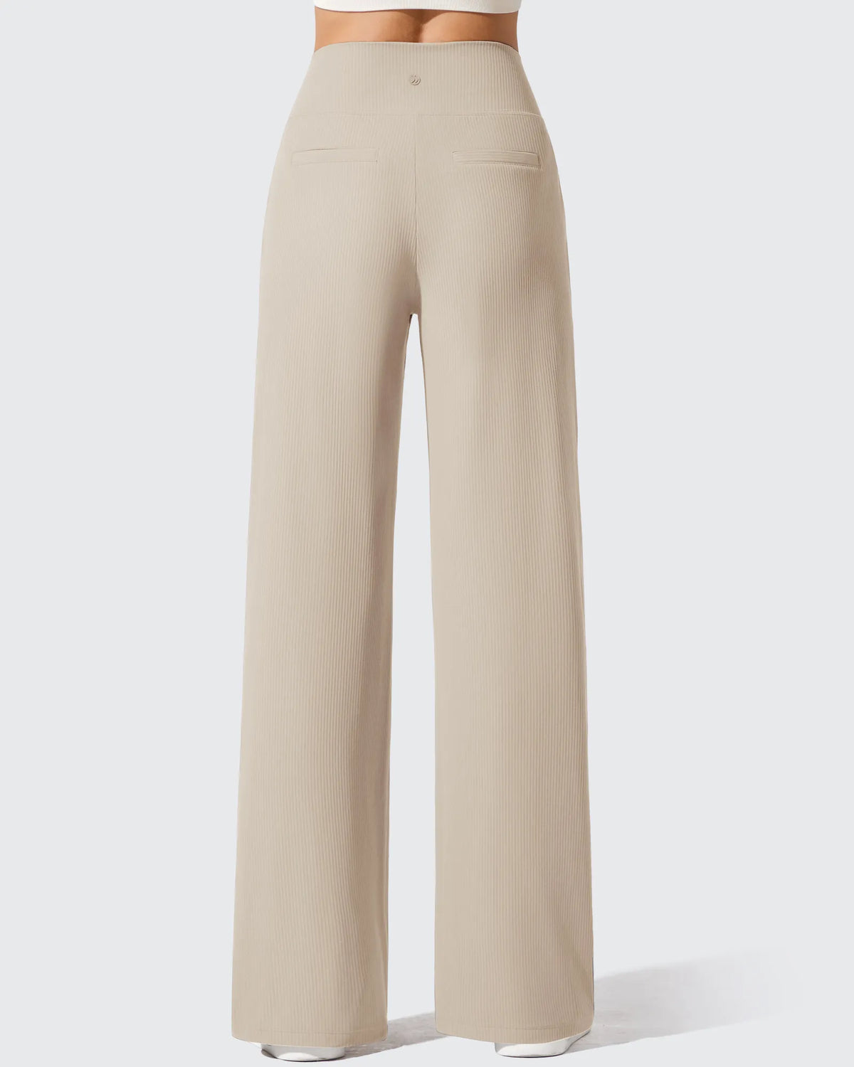 Ribbed Knit High Waist Wide Leg Yoga Pants