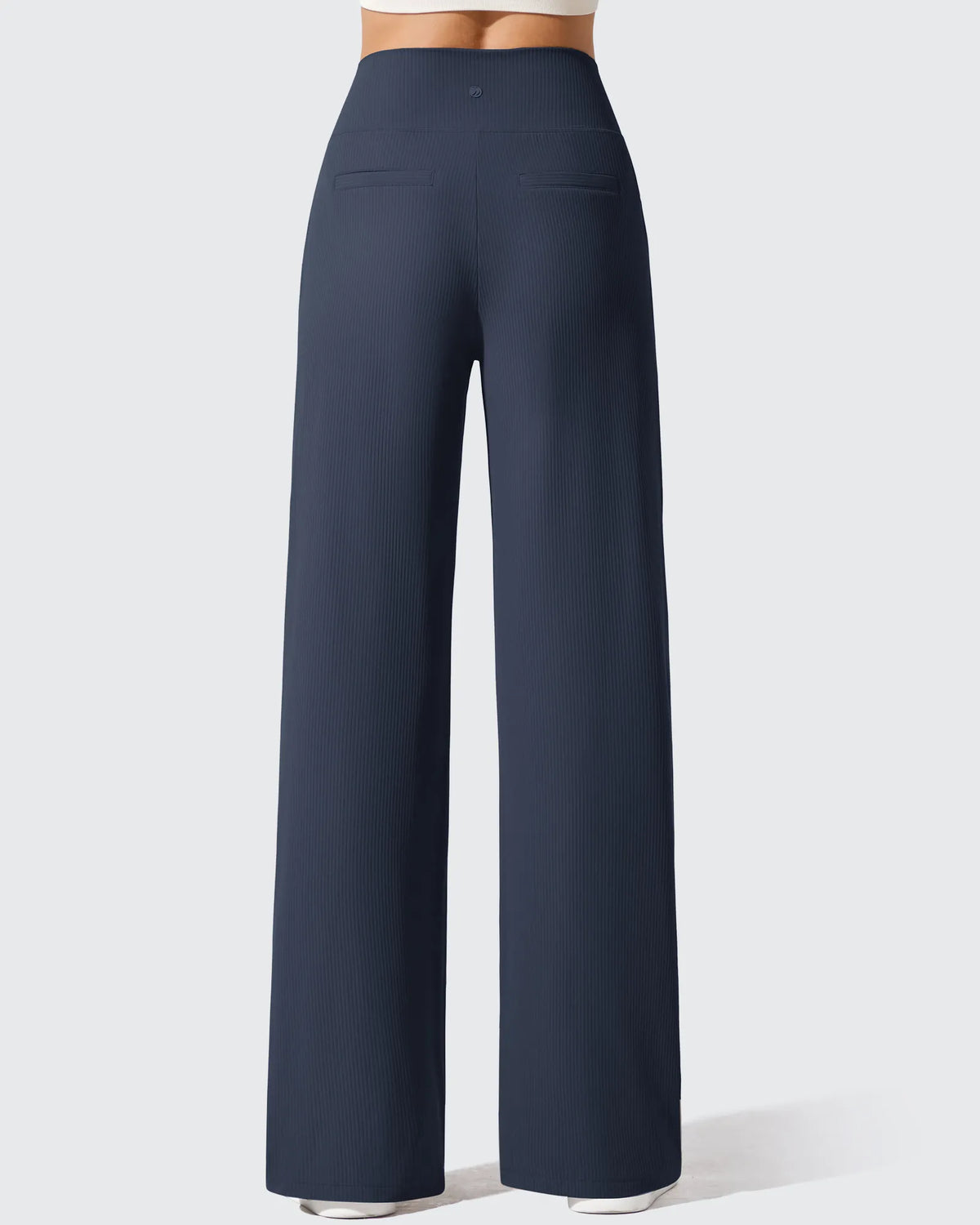 Ribbed Knit High Waist Wide Leg Yoga Pants