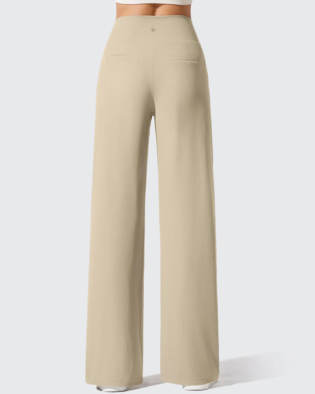 Ribbed Knit High Waist Wide Leg Yoga Pants