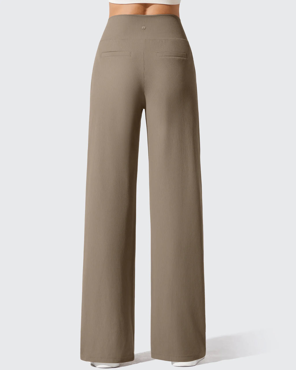 Ribbed Knit High Waist Wide Leg Yoga Pants