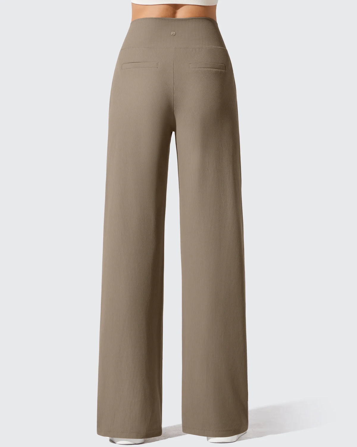 Ribbed Knit High Waist Wide Leg Yoga Pants