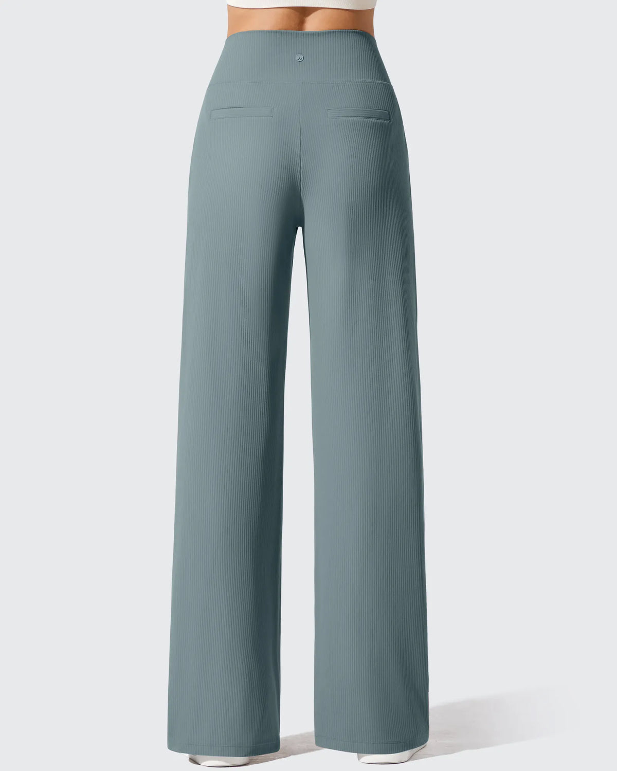Ribbed Knit High Waist Wide Leg Yoga Pants