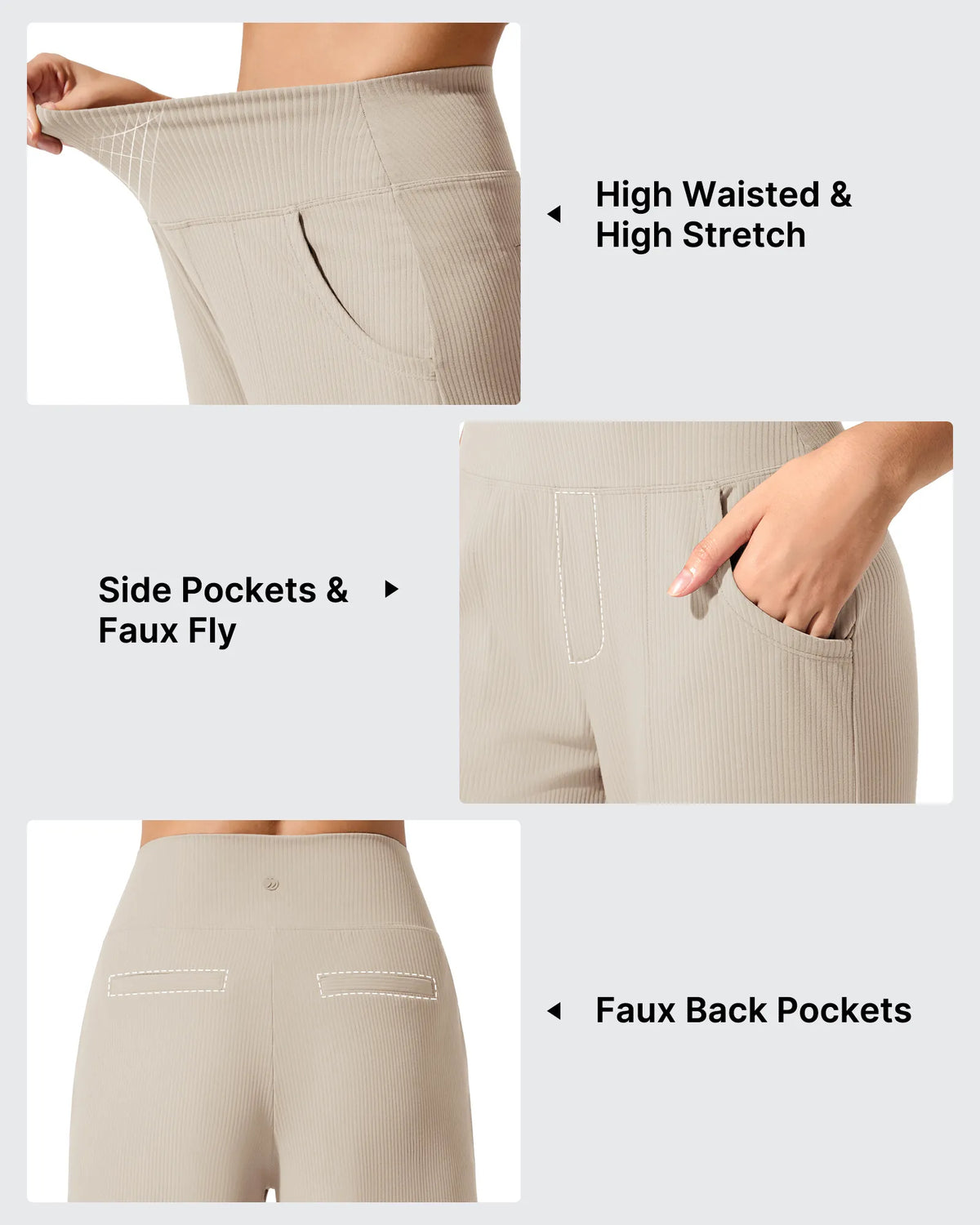 Ribbed Knit High Waist Wide Leg Yoga Pants