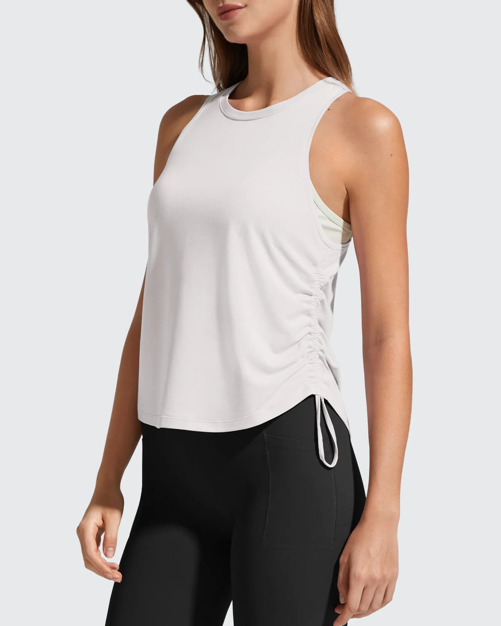 Ruch Side High Neck Racerback Muscle Tank Tops