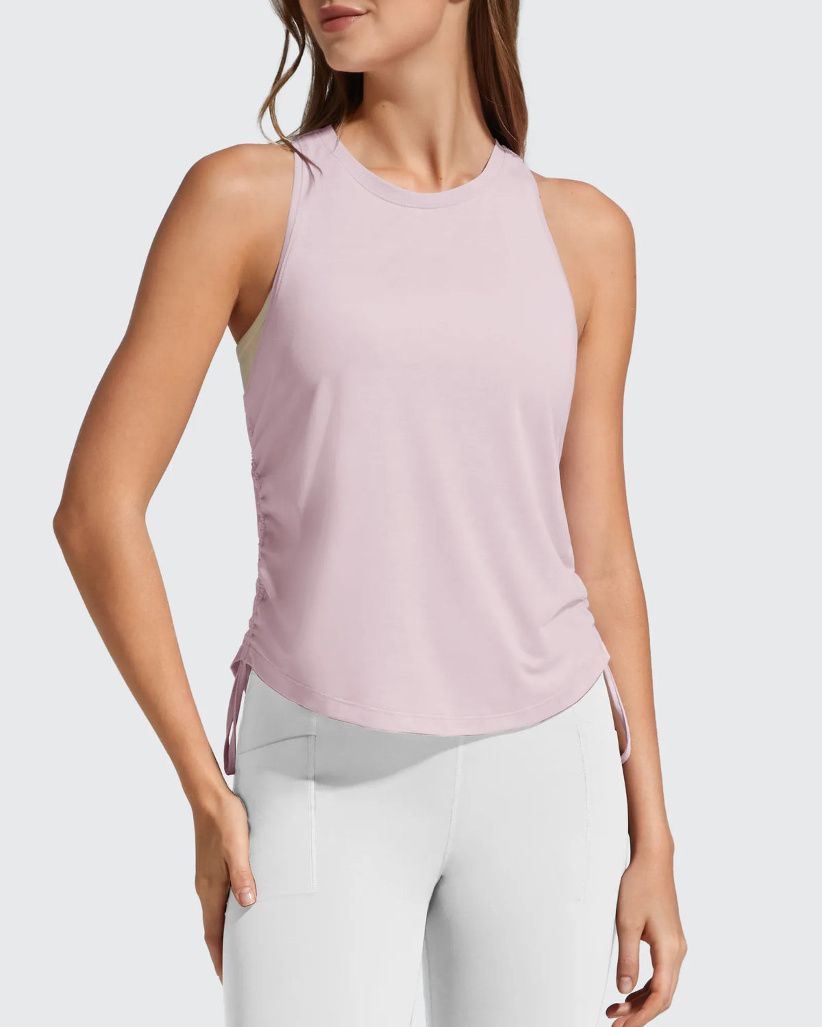 Ruch Side High Neck Racerback Muscle Tank Tops