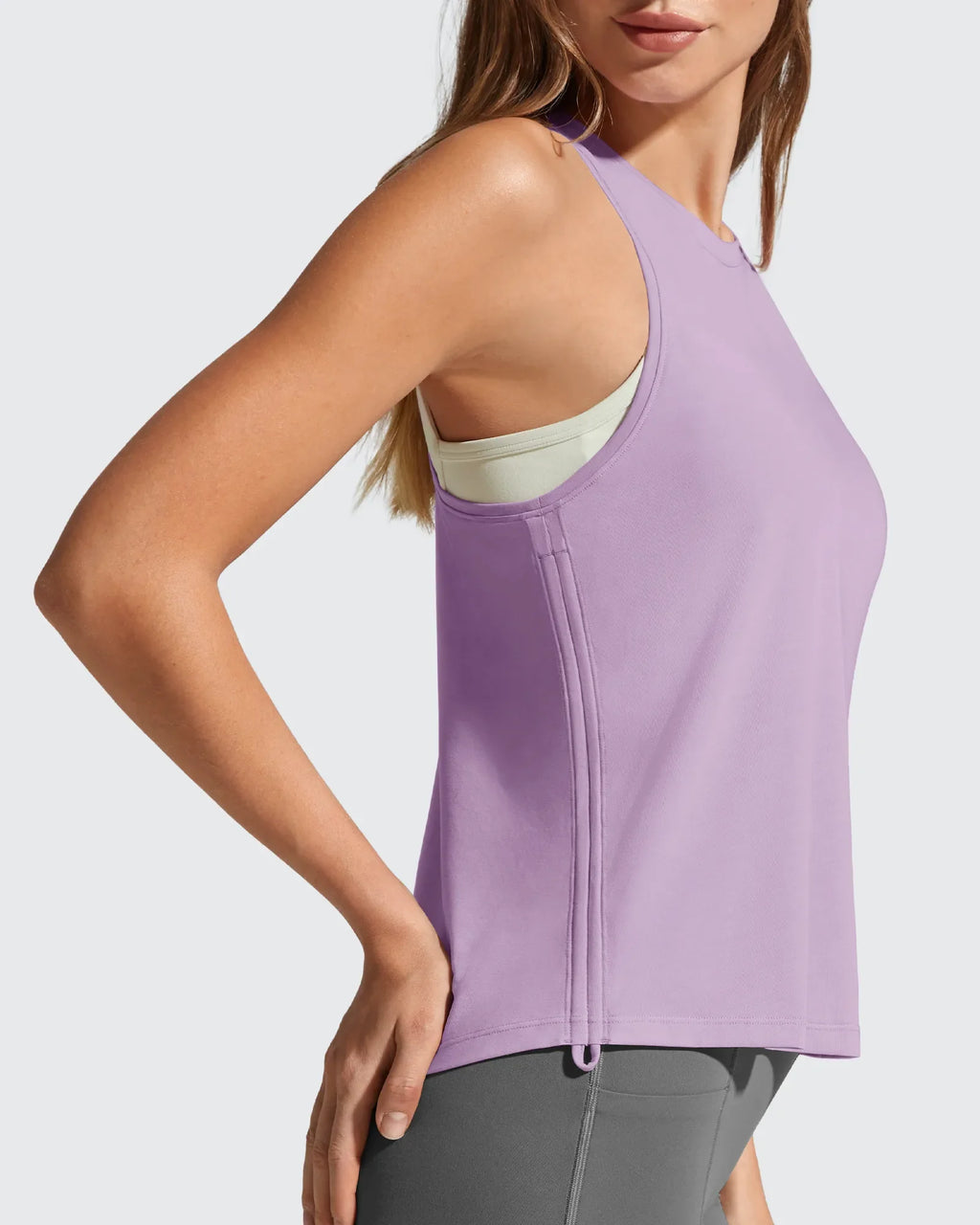 Ruch Side High Neck Racerback Muscle Tank Tops