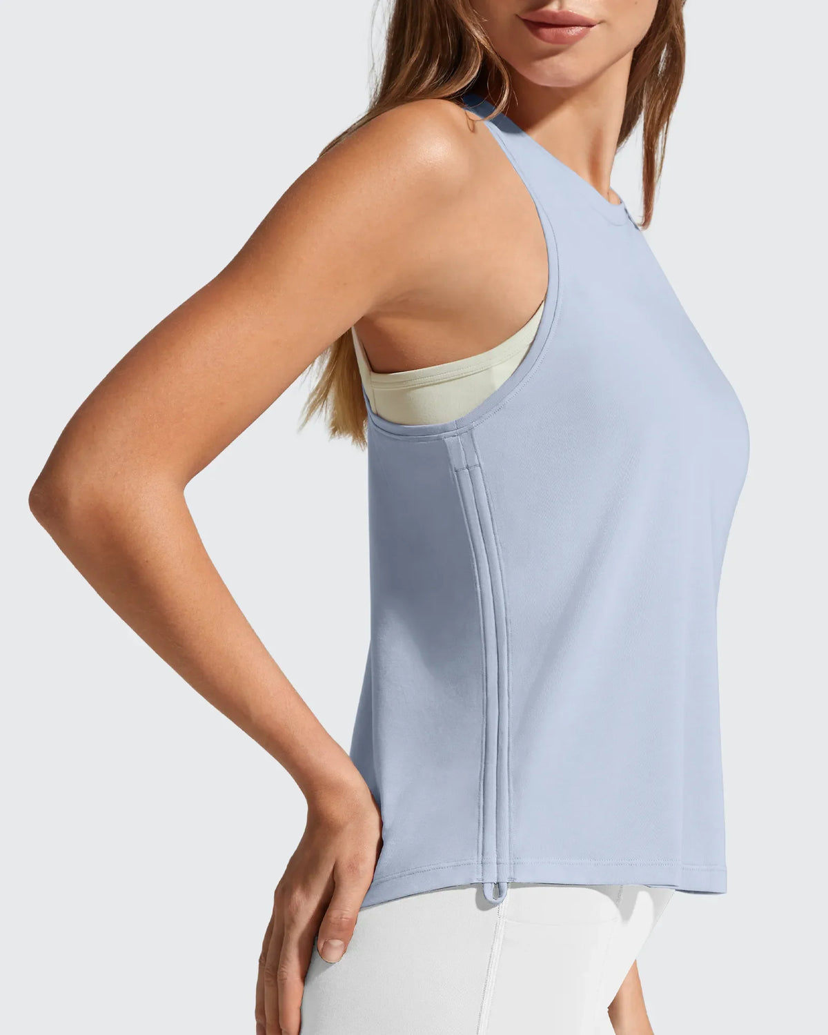 Ruch Side High Neck Racerback Muscle Tank Tops