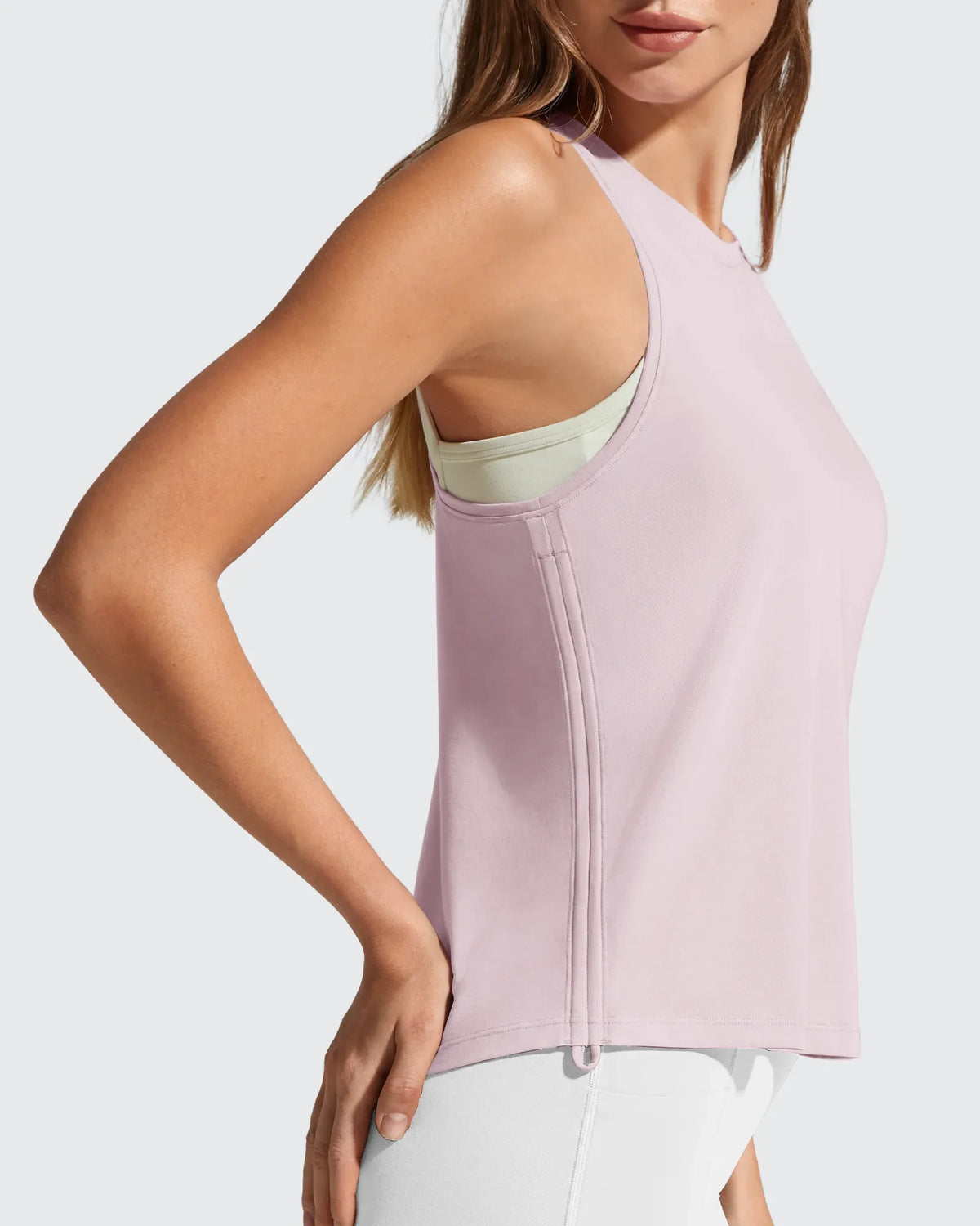 Ruch Side High Neck Racerback Muscle Tank Tops