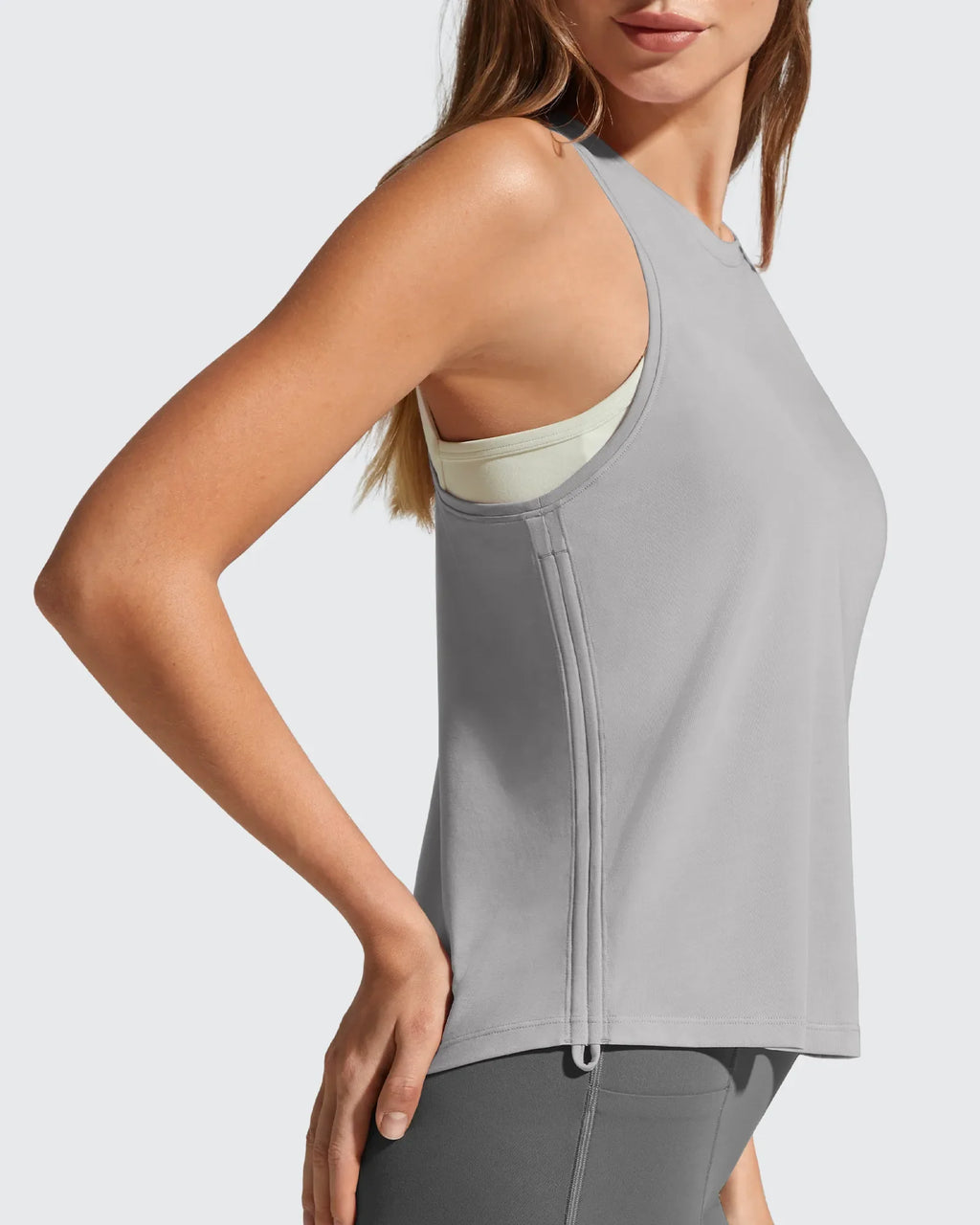 Ruch Side High Neck Racerback Muscle Tank Tops