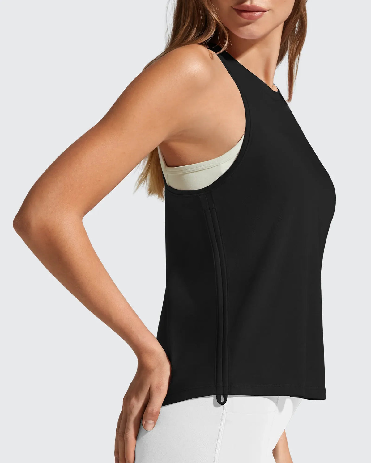 Ruch Side High Neck Racerback Muscle Tank Tops