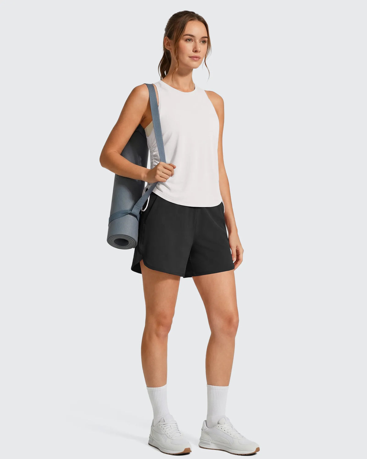 Ruch Side High Neck Racerback Muscle Tank Tops