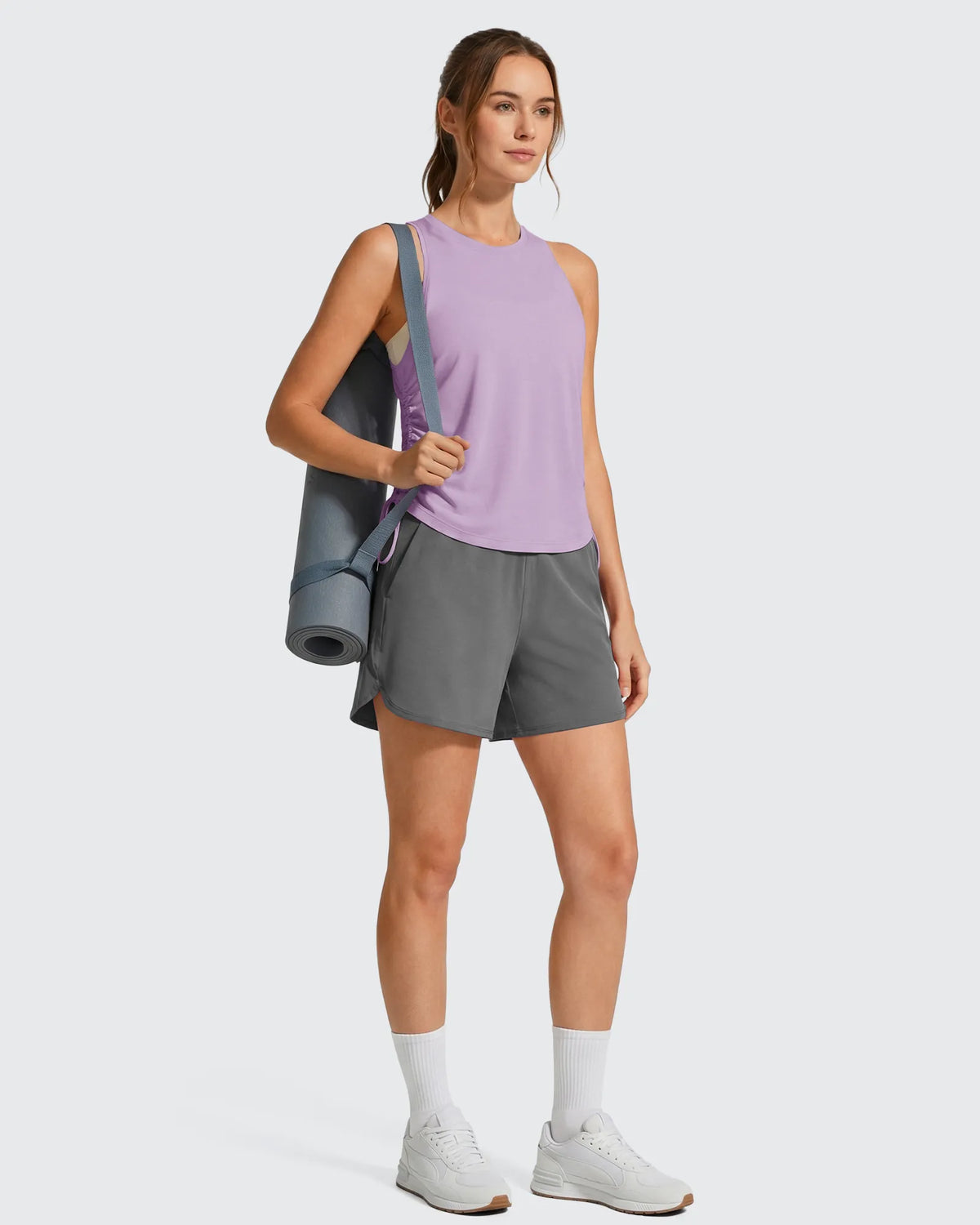 Ruch Side High Neck Racerback Muscle Tank Tops
