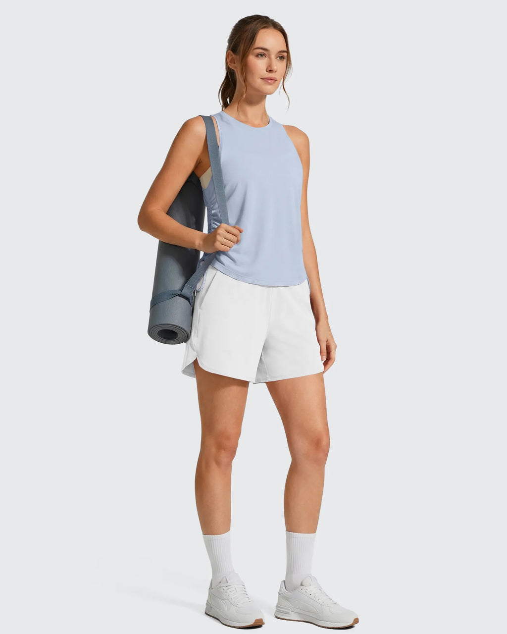 Ruch Side High Neck Racerback Muscle Tank Tops