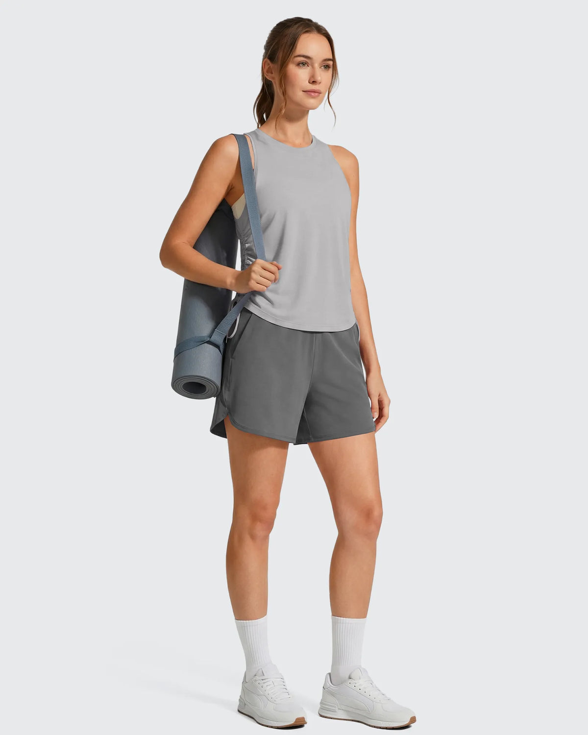 Ruch Side High Neck Racerback Muscle Tank Tops