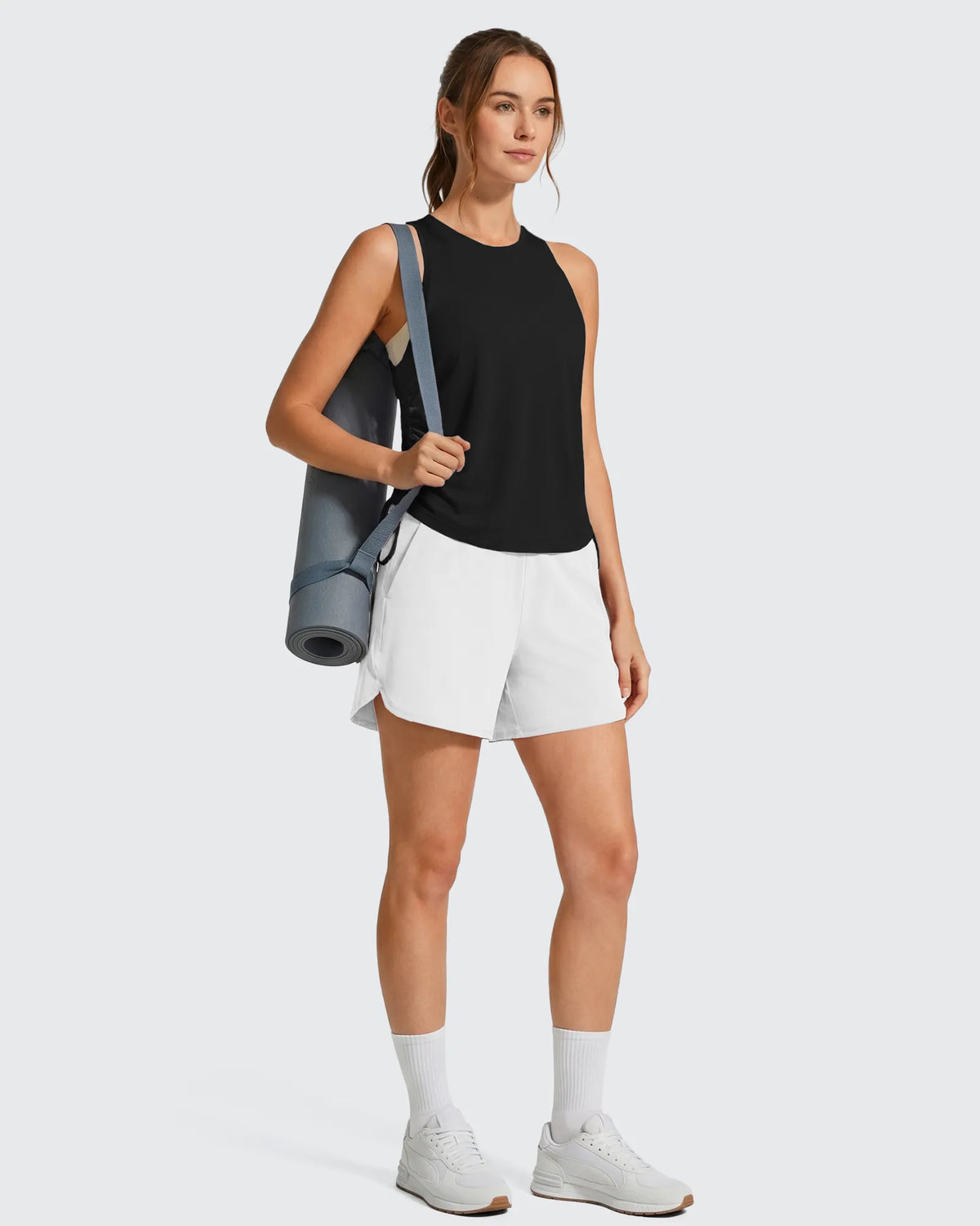 Ruch Side High Neck Racerback Muscle Tank Tops