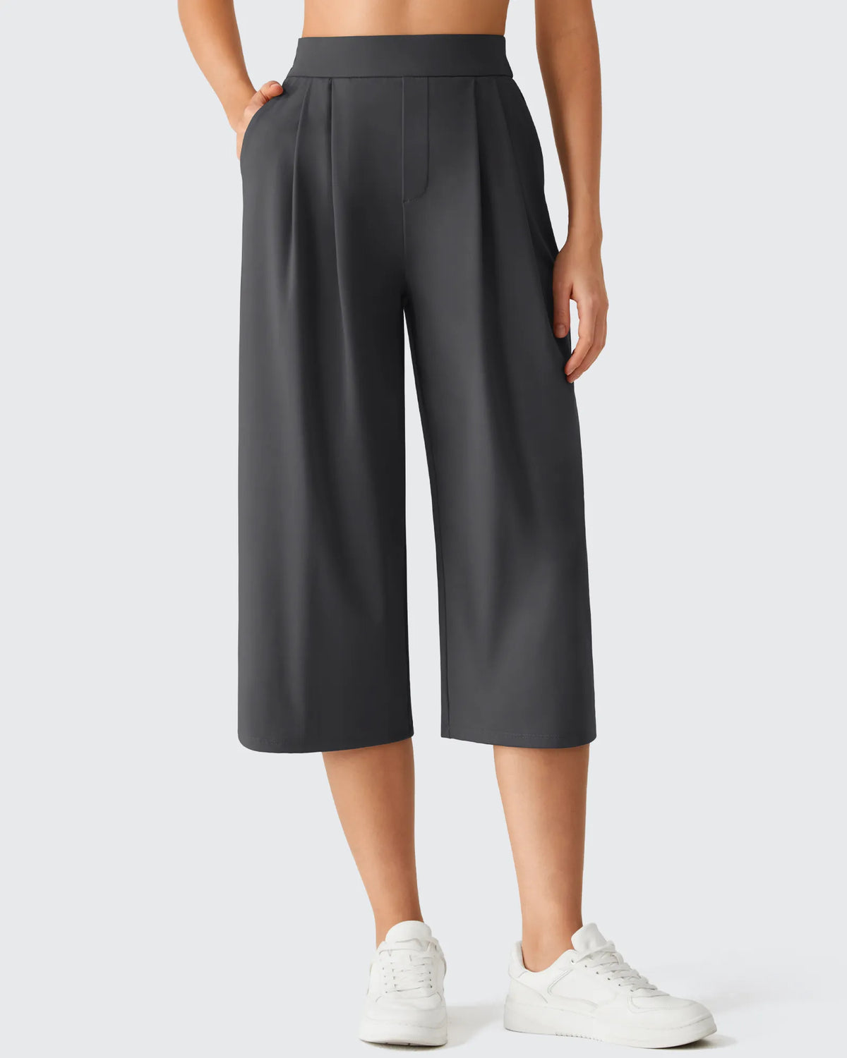 ShiftReady Elastic Waist Wide Leg Capri Pants 18''