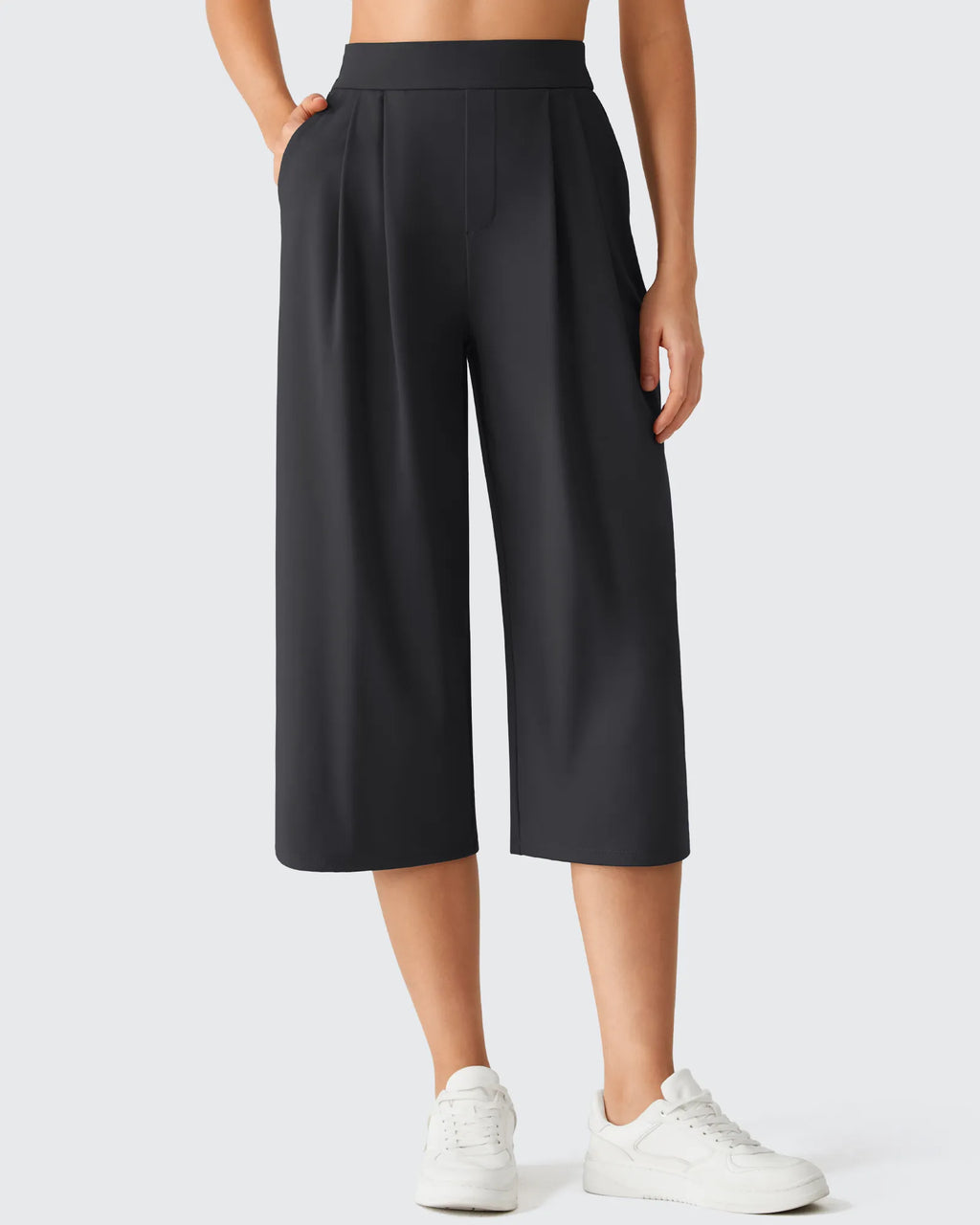 ShiftReady Elastic Waist Wide Leg Capri Pants 18''