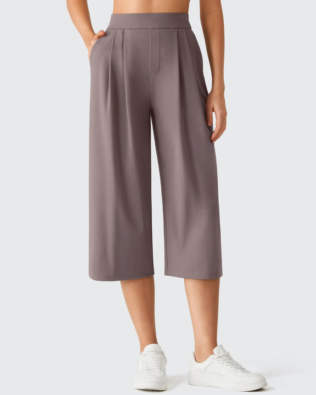 ShiftReady Elastic Waist Wide Leg Capri Pants 18''