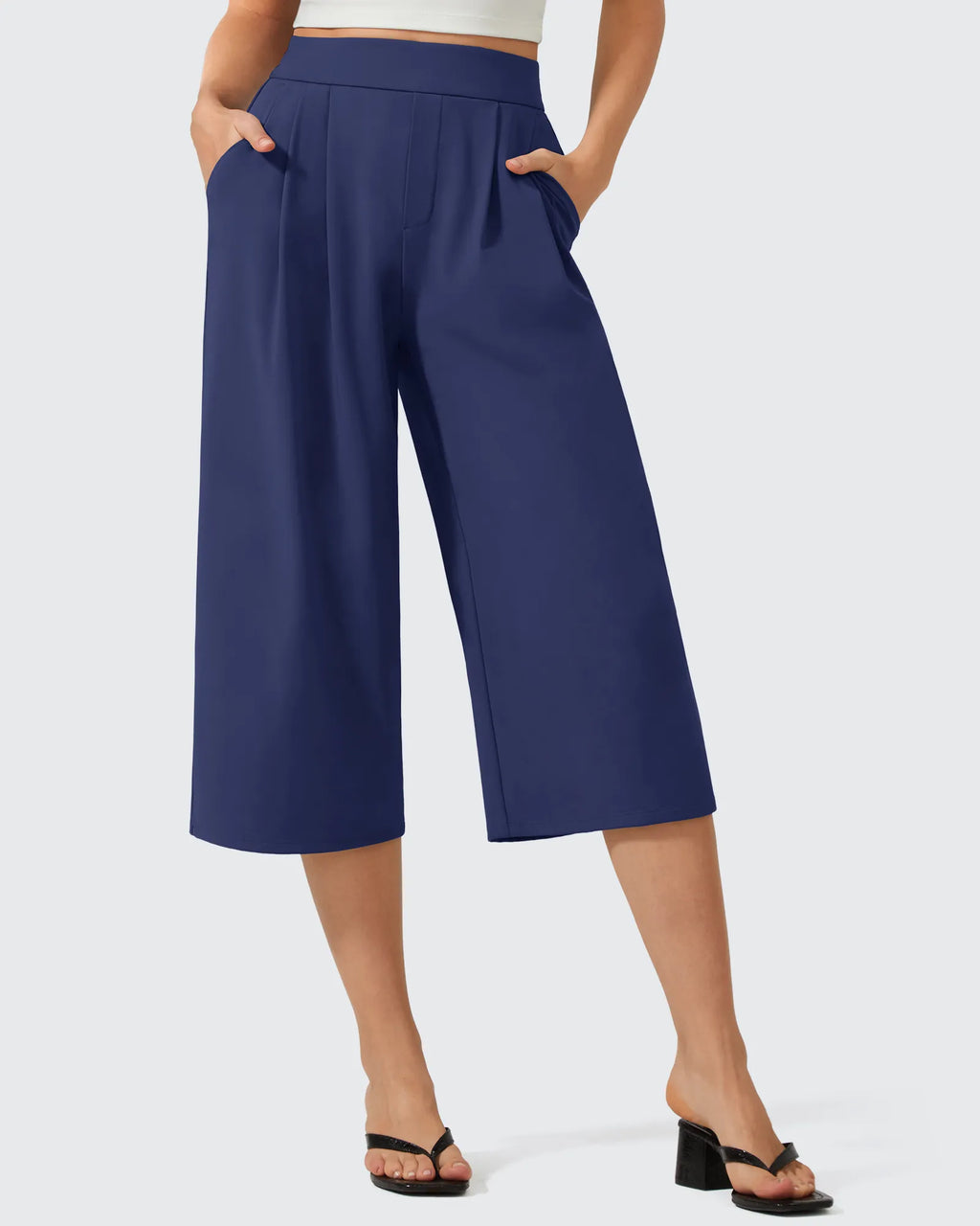ShiftReady Elastic Waist Wide Leg Capri Pants 18''