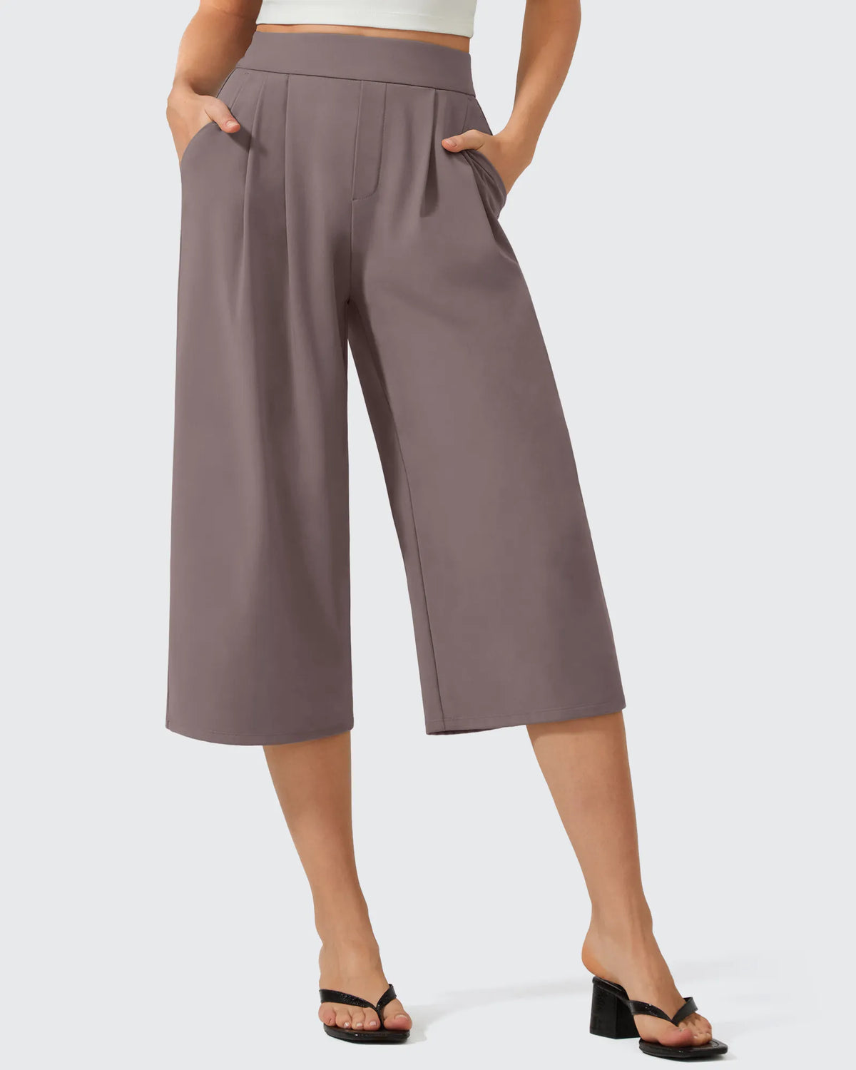 ShiftReady Elastic Waist Wide Leg Capri Pants 18''