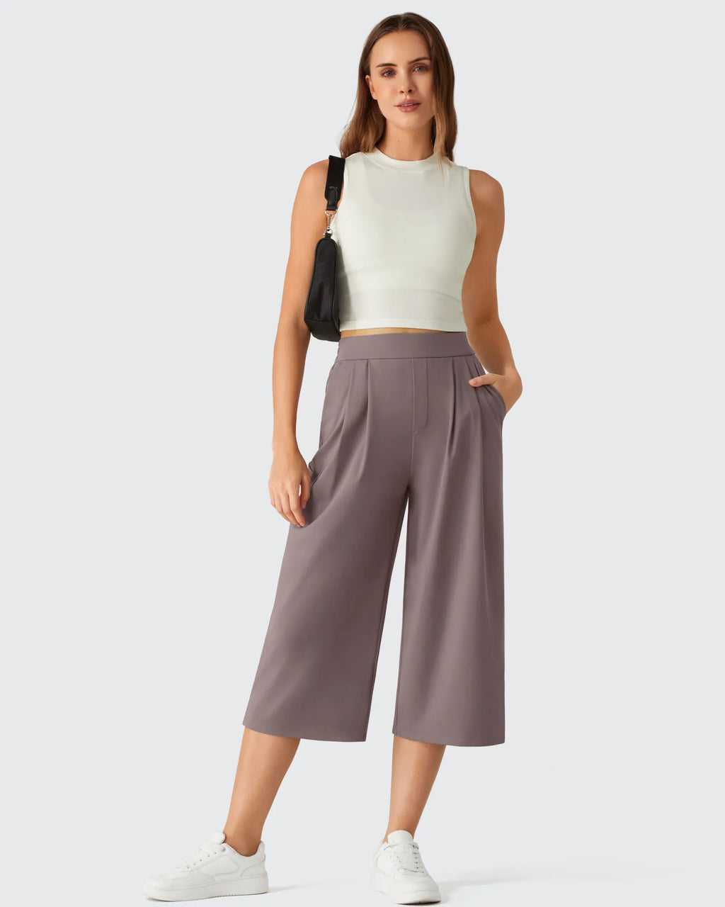 ShiftReady Elastic Waist Wide Leg Capri Pants 18''
