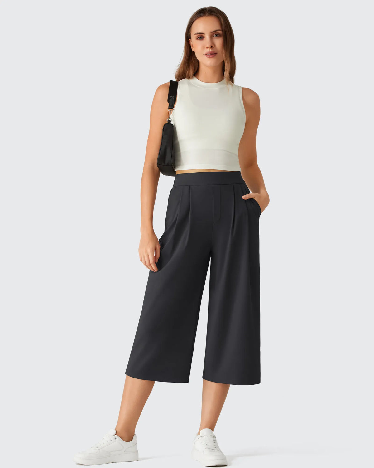 ShiftReady Elastic Waist Wide Leg Capri Pants 18''