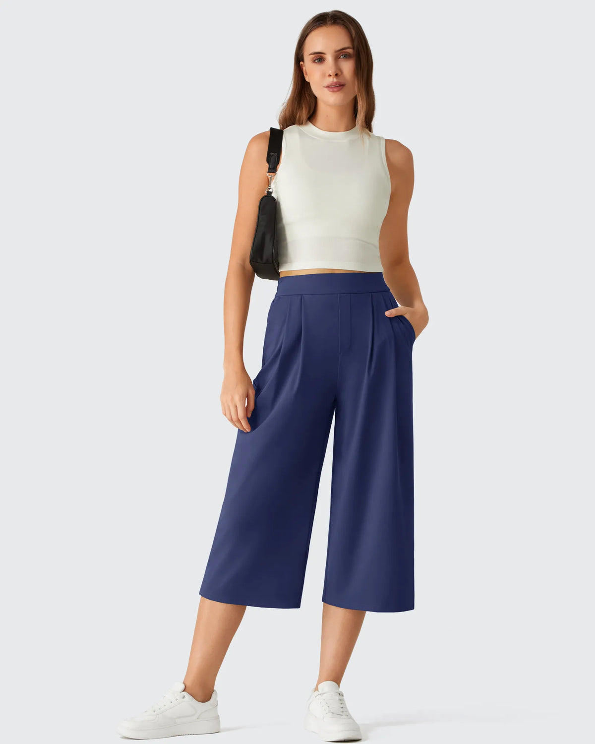 ShiftReady Elastic Waist Wide Leg Capri Pants 18''