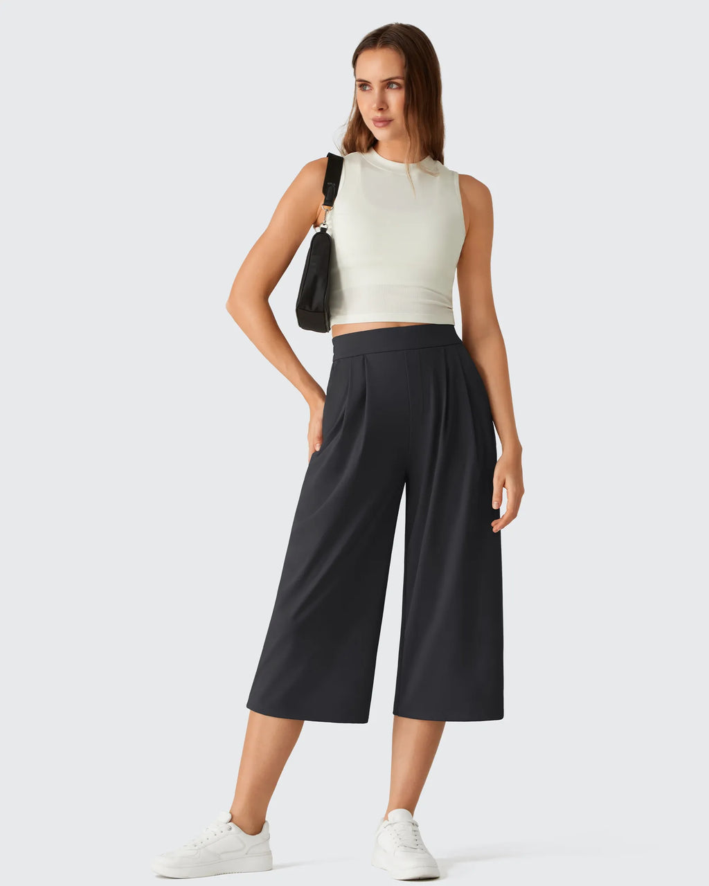 ShiftReady Elastic Waist Wide Leg Capri Pants 18''