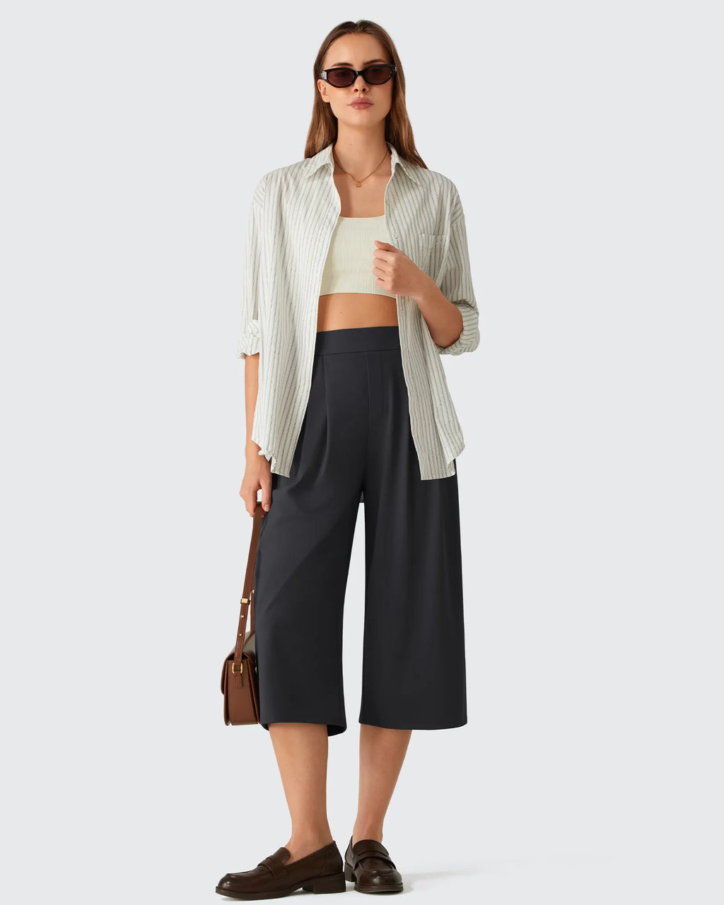 ShiftReady Elastic Waist Wide Leg Capri Pants 18''