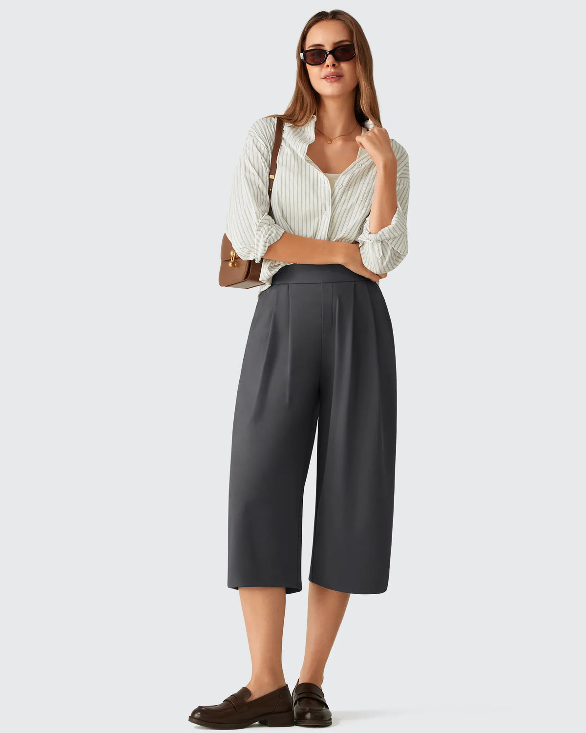 ShiftReady Elastic Waist Wide Leg Capri Pants 18''