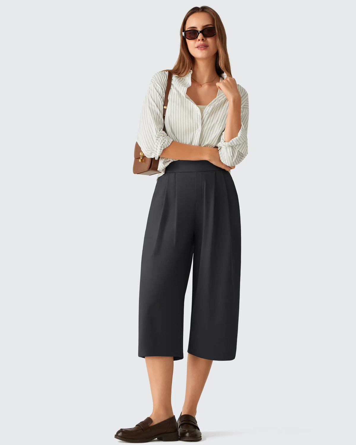 ShiftReady Elastic Waist Wide Leg Capri Pants 18''