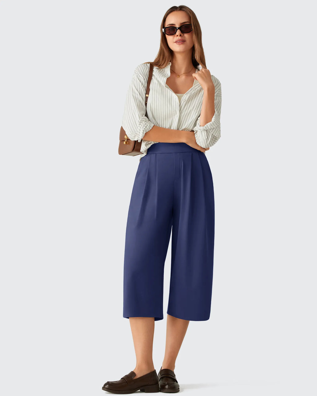 ShiftReady Elastic Waist Wide Leg Capri Pants 18''
