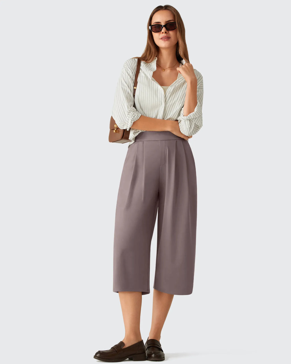 ShiftReady Elastic Waist Wide Leg Capri Pants 18''