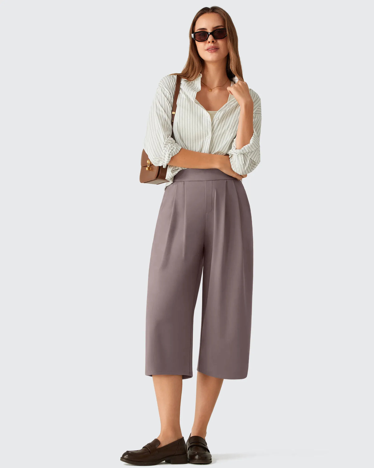 ShiftReady Elastic Waist Wide Leg Capri Pants 18''