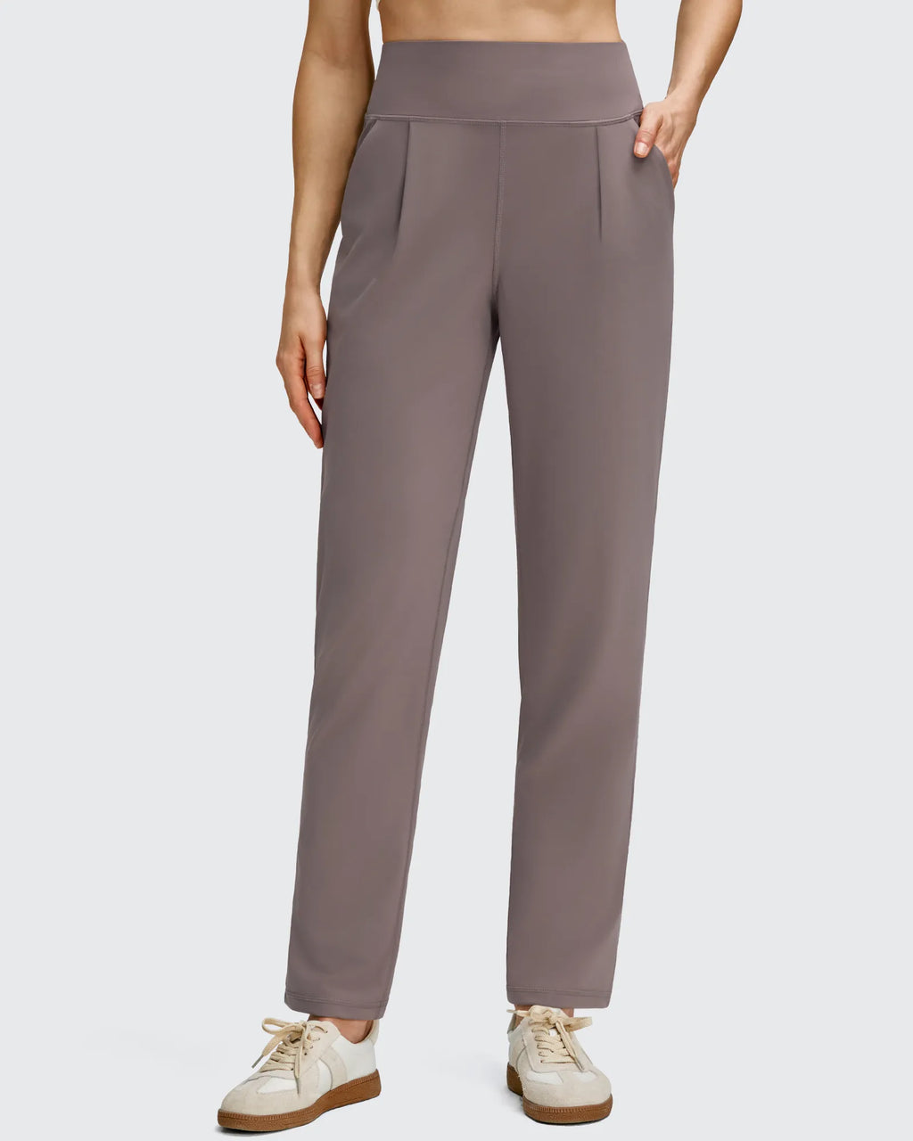 ShiftReady Front Pleated Ankle Tapered High Waist Trousers