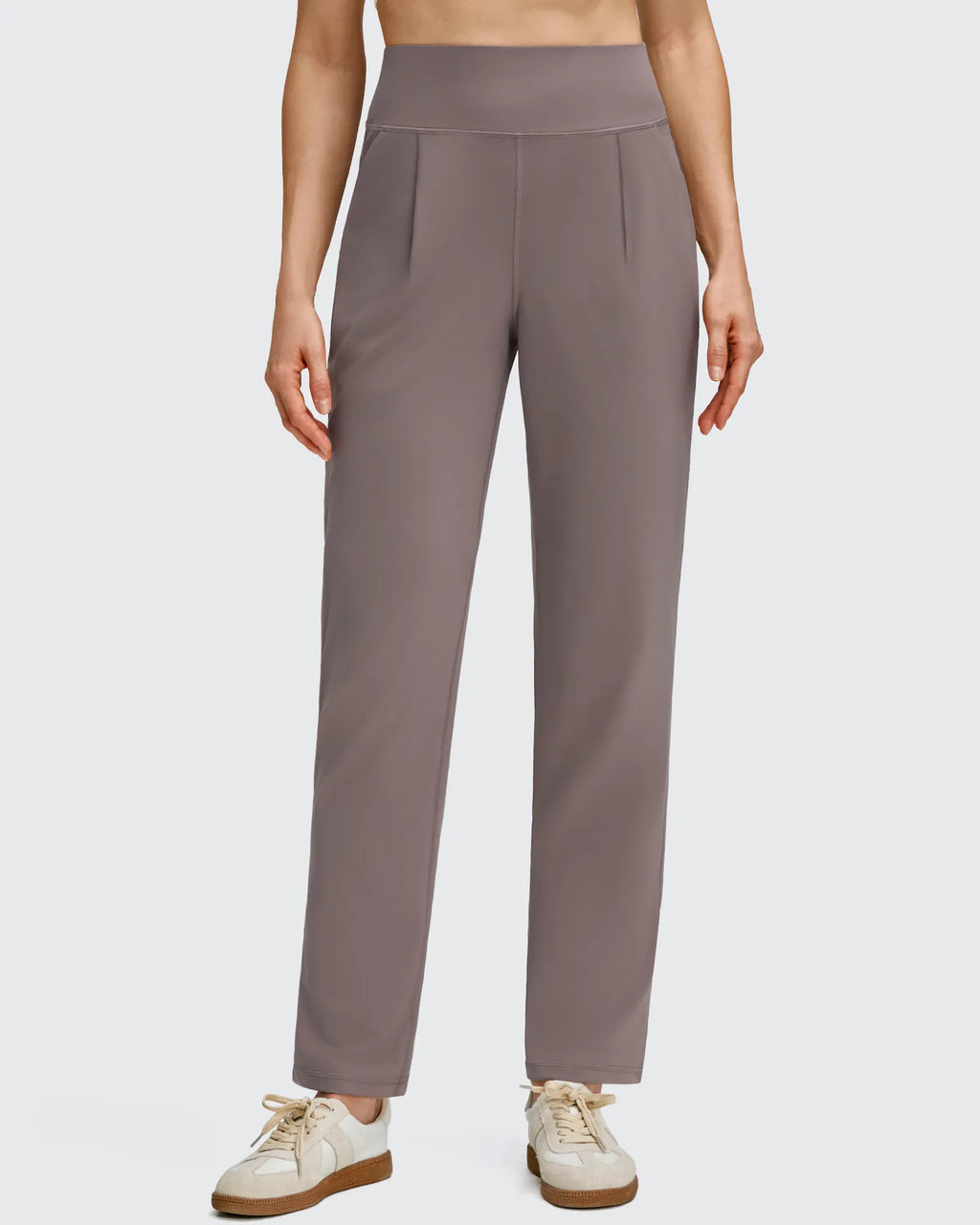 ShiftReady Front Pleated Ankle Tapered High Waist Trousers