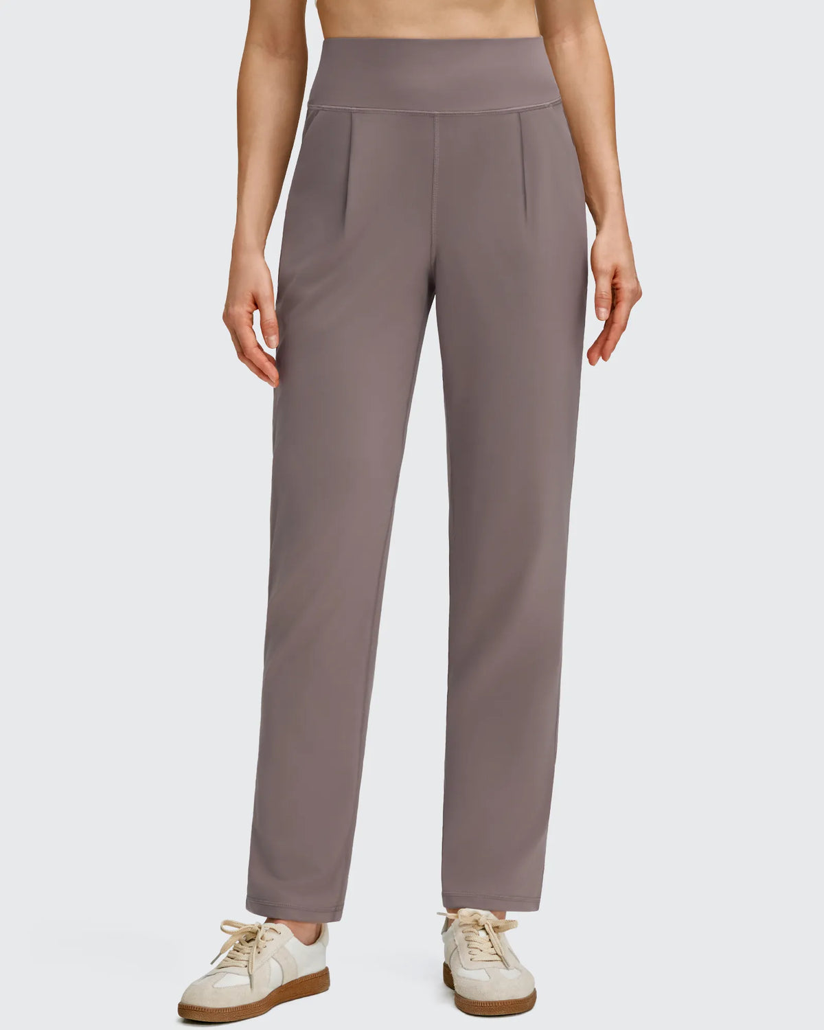 ShiftReady Front Pleated Ankle Tapered High Waist Trousers