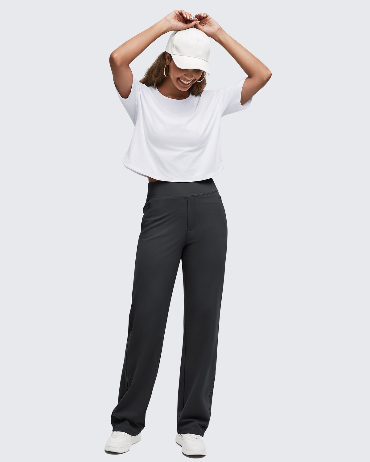 ShiftReady High Waist Hidden Zipper Pockets Dress Pants