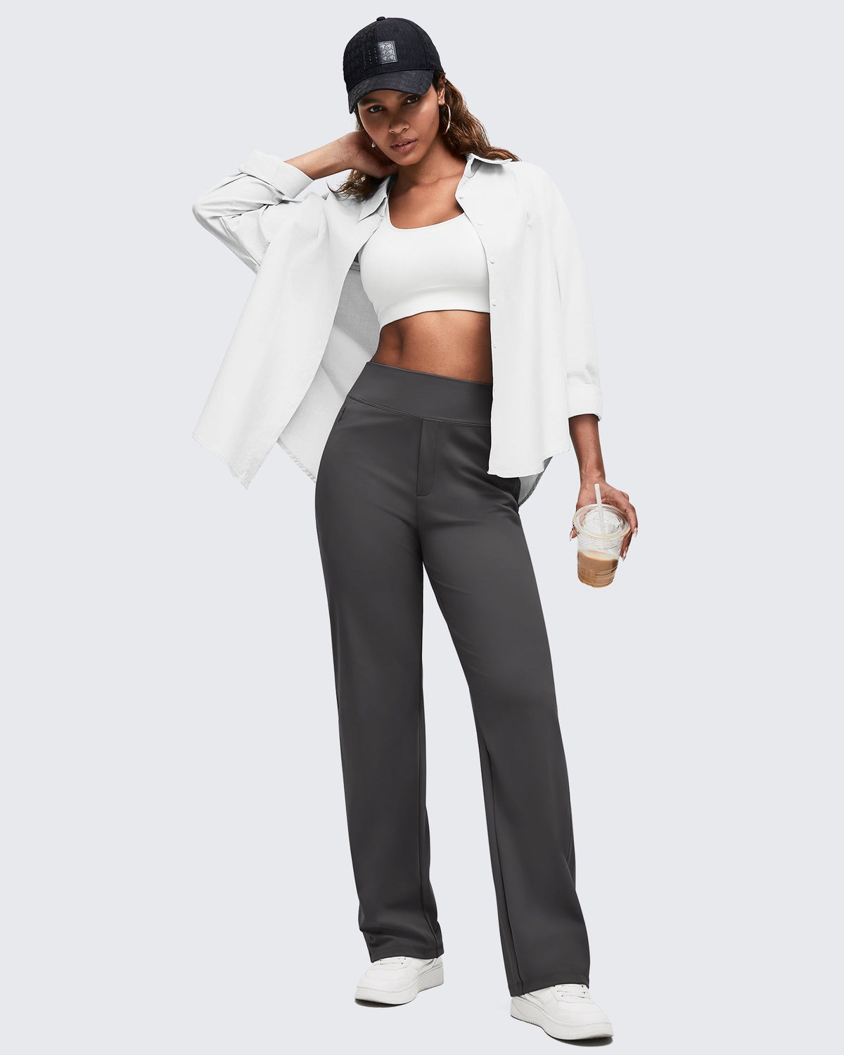 ShiftReady High Waist Hidden Zipper Pockets Dress Pants