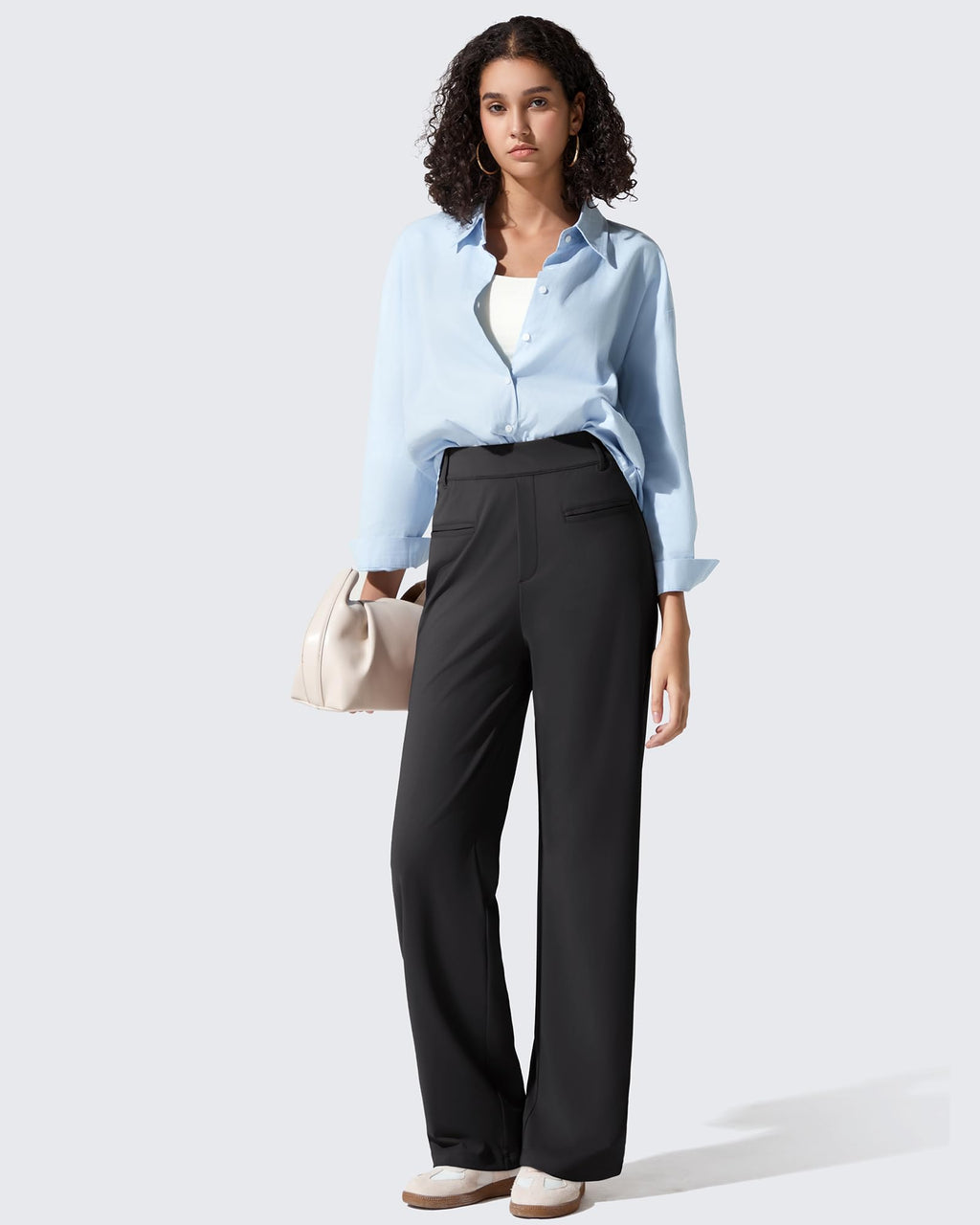 ShiftReady Slit Pockets Elastic Waist Straight Leg Work Pants