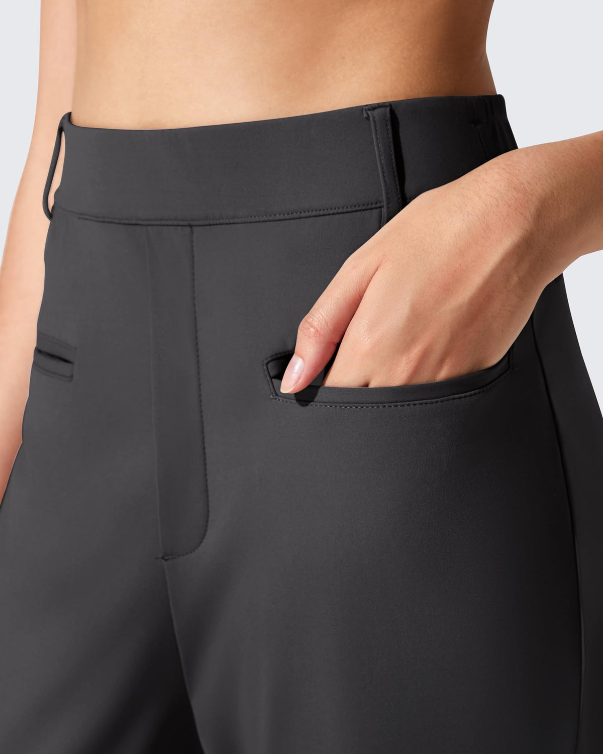 ShiftReady Slit Pockets Elastic Waist Straight Leg Work Pants